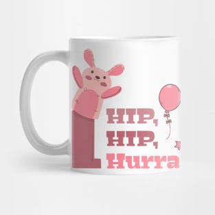 1st Year Anniversary - Hip, Hip, Hurra! Bunny Celebration Mug